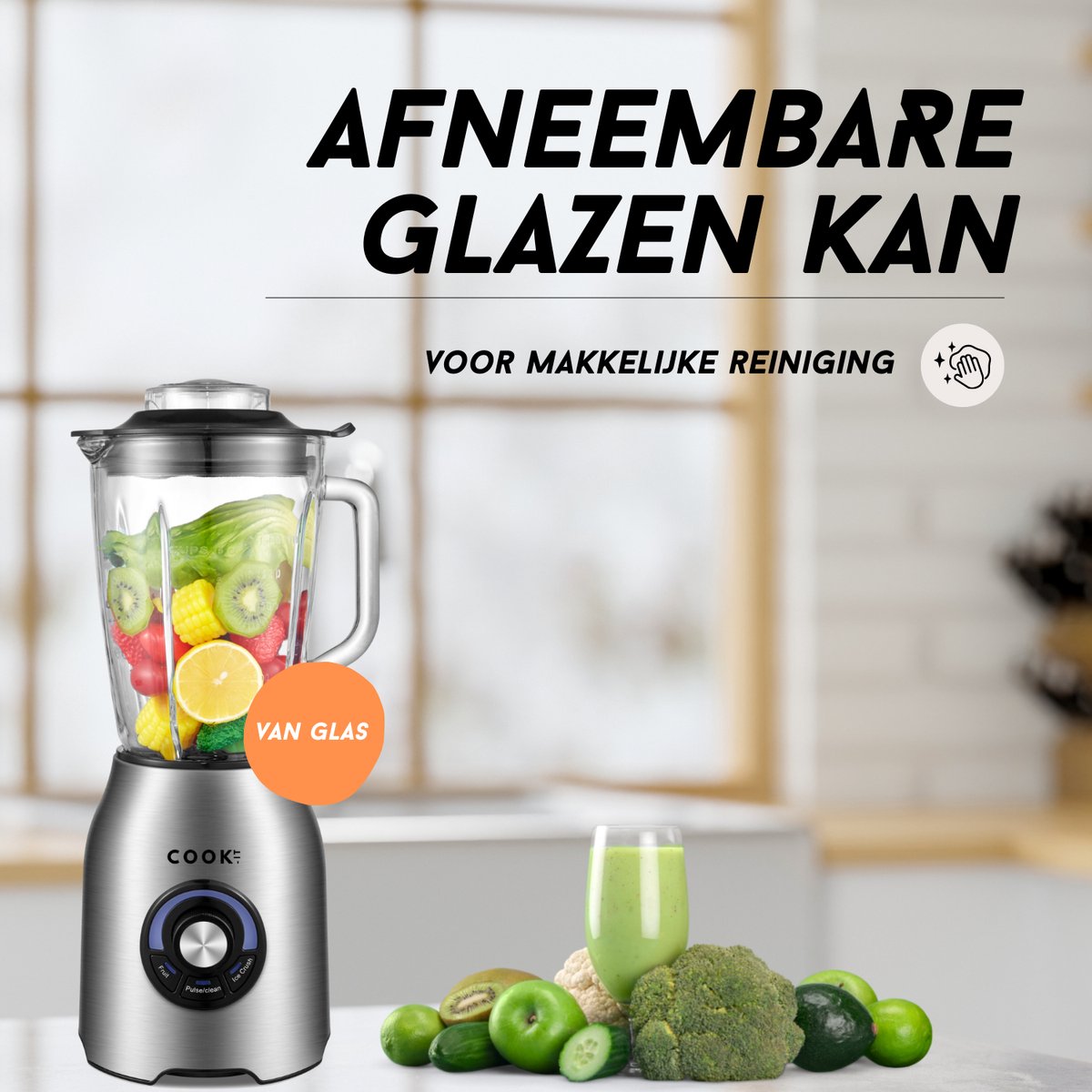 COOK-IT Power Blender - Krachtpatser voor in de keuken